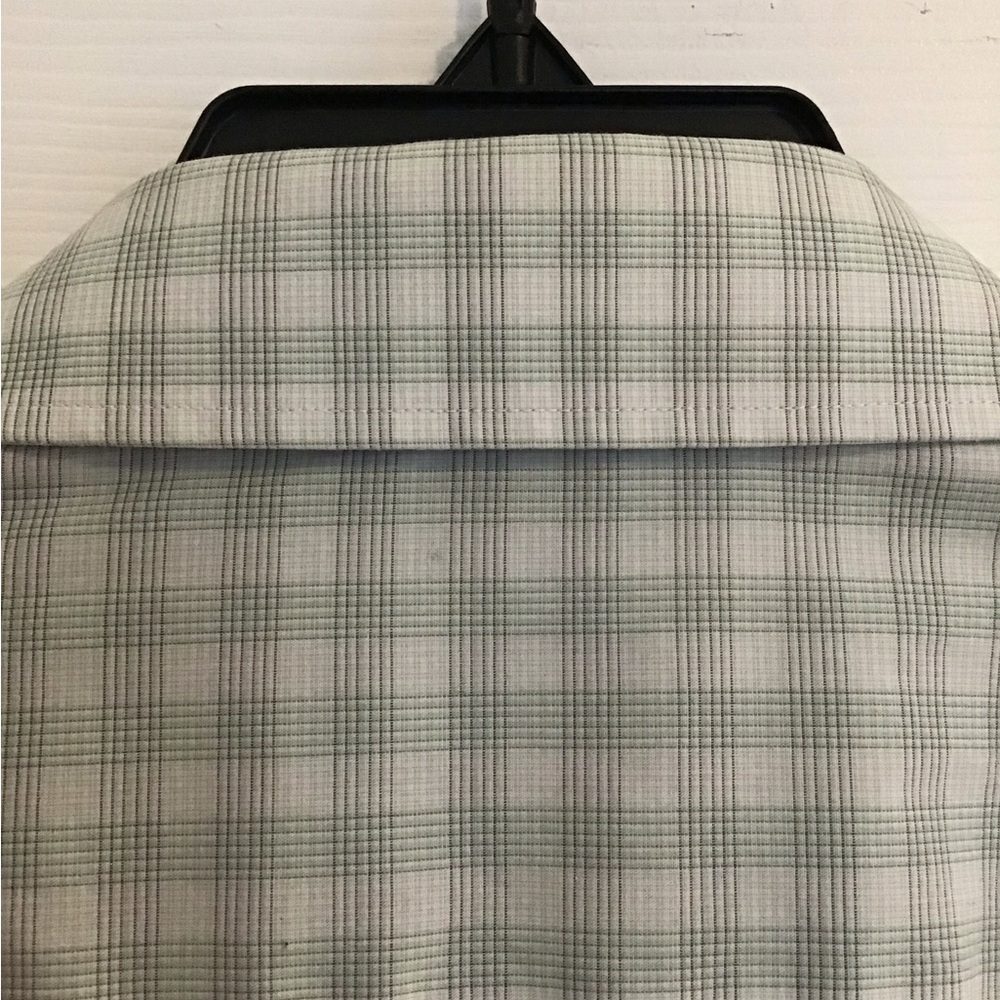 Michael Kors Shirt Mens Large Green White‎ Check Long Sleeve Collar - Picture 6 of 7